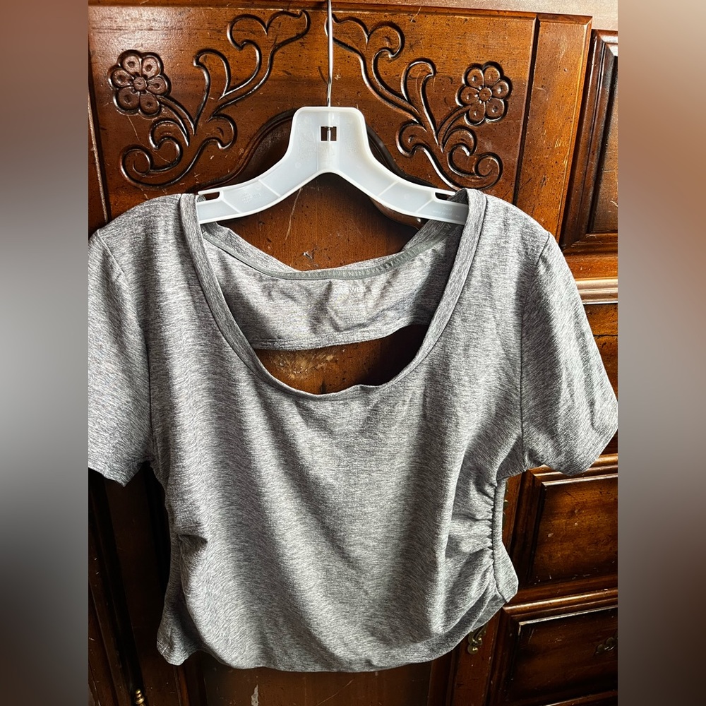 Nine West scrunched crop top with cut out back